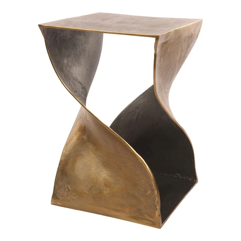 Two Tone Twisted Modern Accent Table