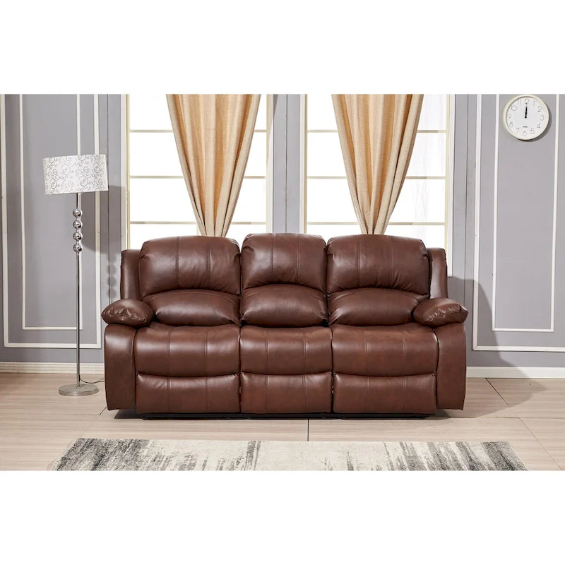 Betsy Furniture 3 Piece Bonded Leather Power Reclining Living Room Set, Sofa, Loveseat and Chair