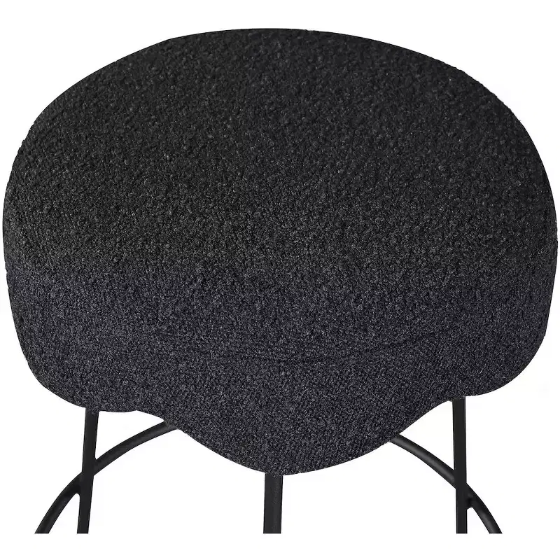 Meridian Furniture,Fleur Black Fabric Counter Stool