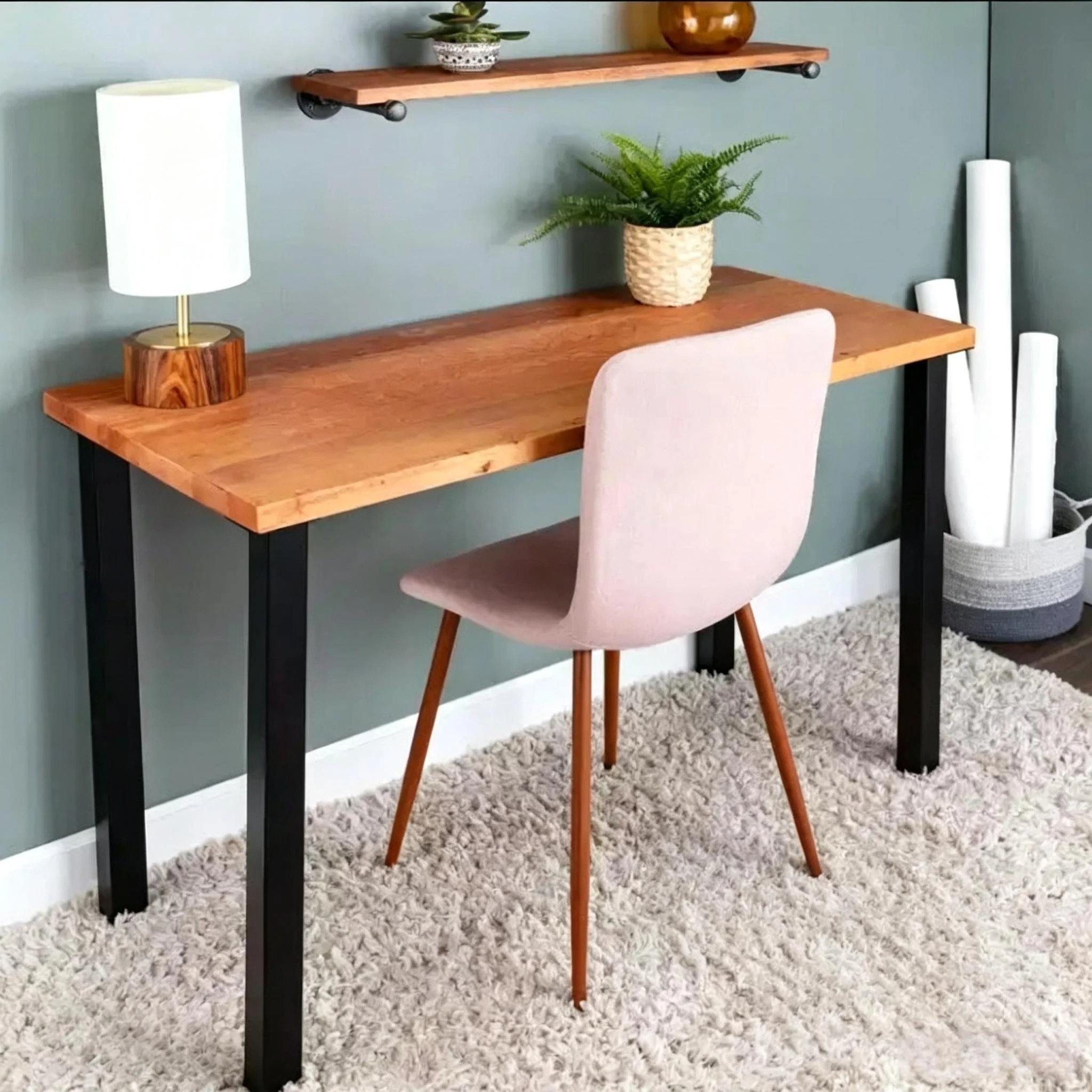 Cedar Solid Wood Desk with 28