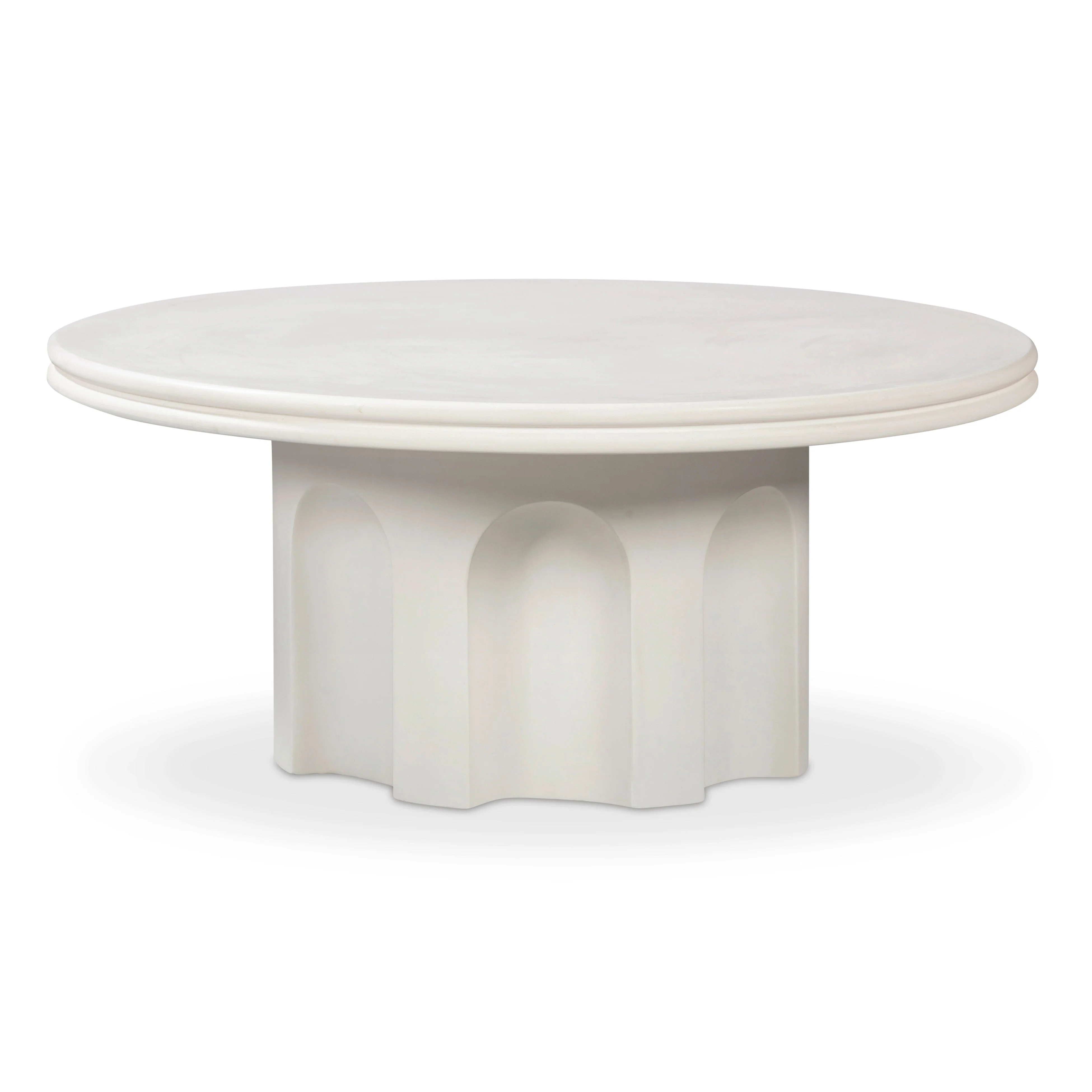 38 Ivory Indoor/Outdoor Concrete Round Coffee Table