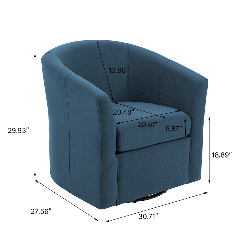 Modern Upholstered Swivel Barrel Chair Living Room Accent Chair