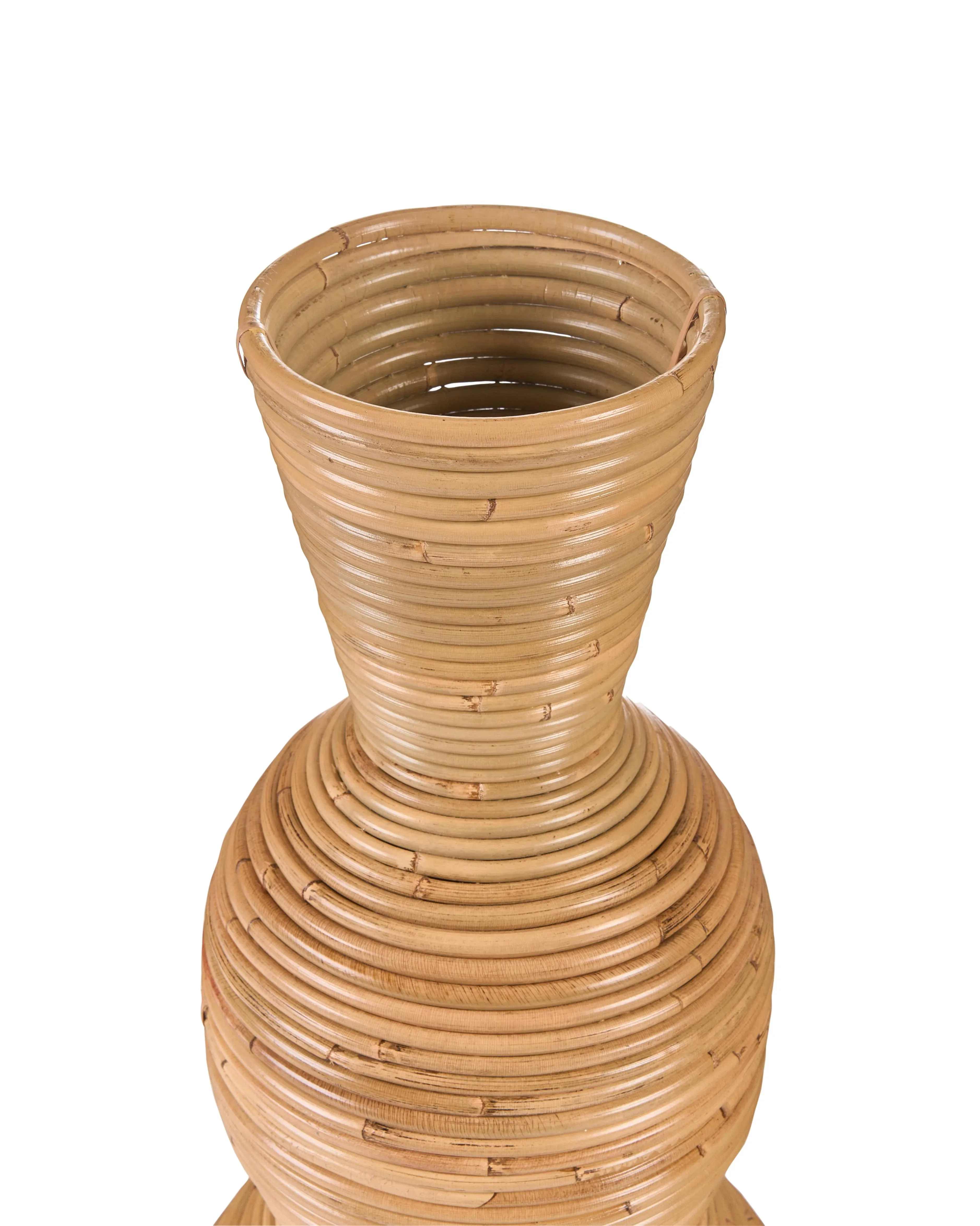 Vaso decorativo in Rattan 70 cm Naturale – Fatto a Mano, per Interno ed Esterno, Stile Boho
