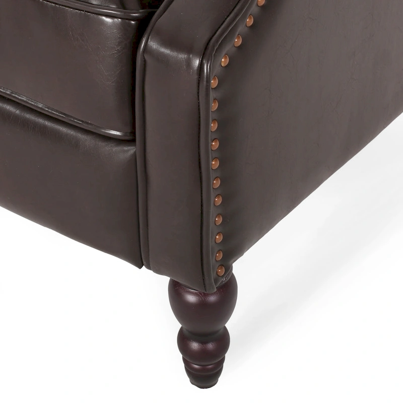 Walter Classic Tufted Bonded Leather Recliner Set (2-Piece) with Nailhead Trim by Christopher Knight Home