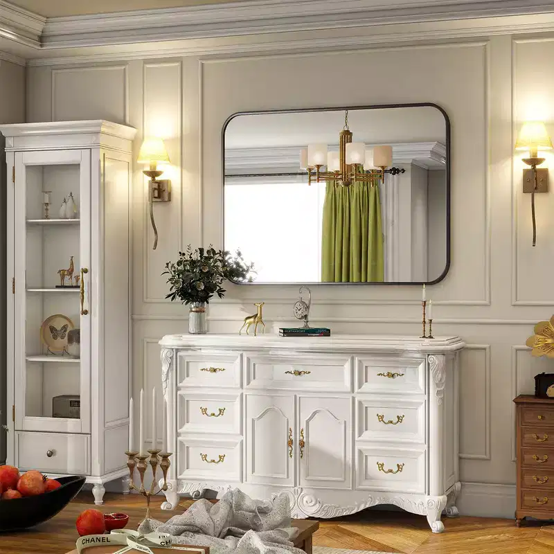 BEAUTYPEAK Oversized Wall Mirror Rectangle Bathroom Vanity Mirrors Framed Mirrors