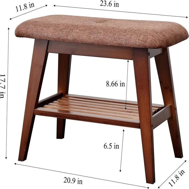 Bamboo Entryway Bench - 11.8D x 23.6W x 17.7H