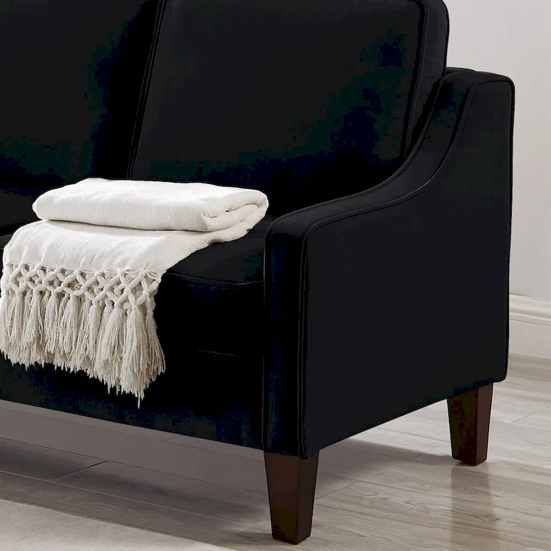 Velvet Loveseat Sofa with Square Arms, 51.5