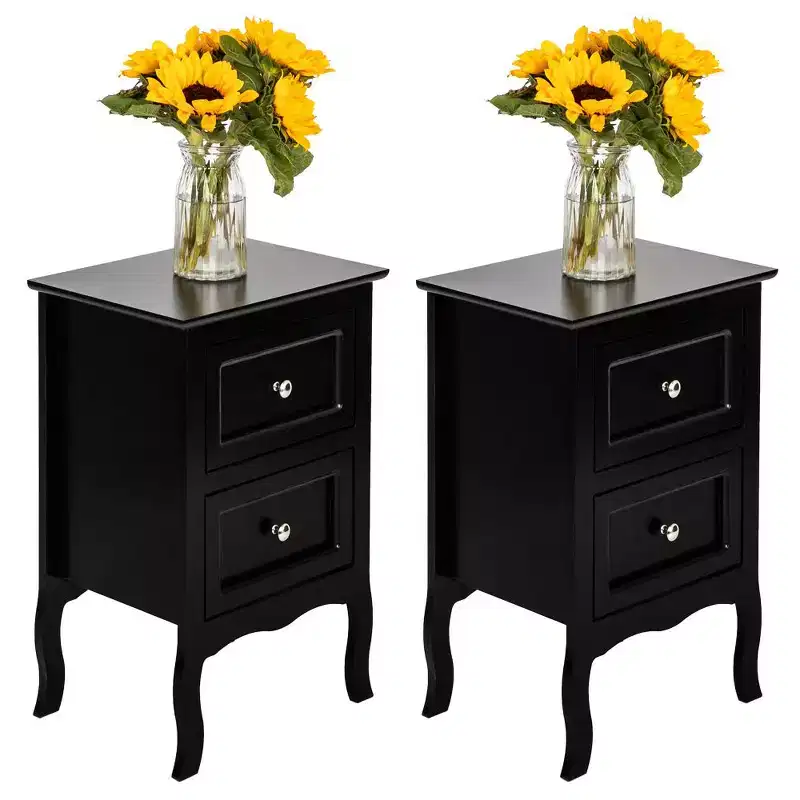 Karl Home 15.75in. W Country Style Two-Drawer Nightstand- Set of 2