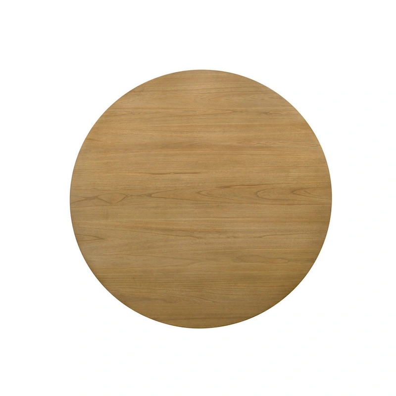 Yuvi 47 Inch Dining Table, Round Tabletop, Pedestal Base, Brown Finish