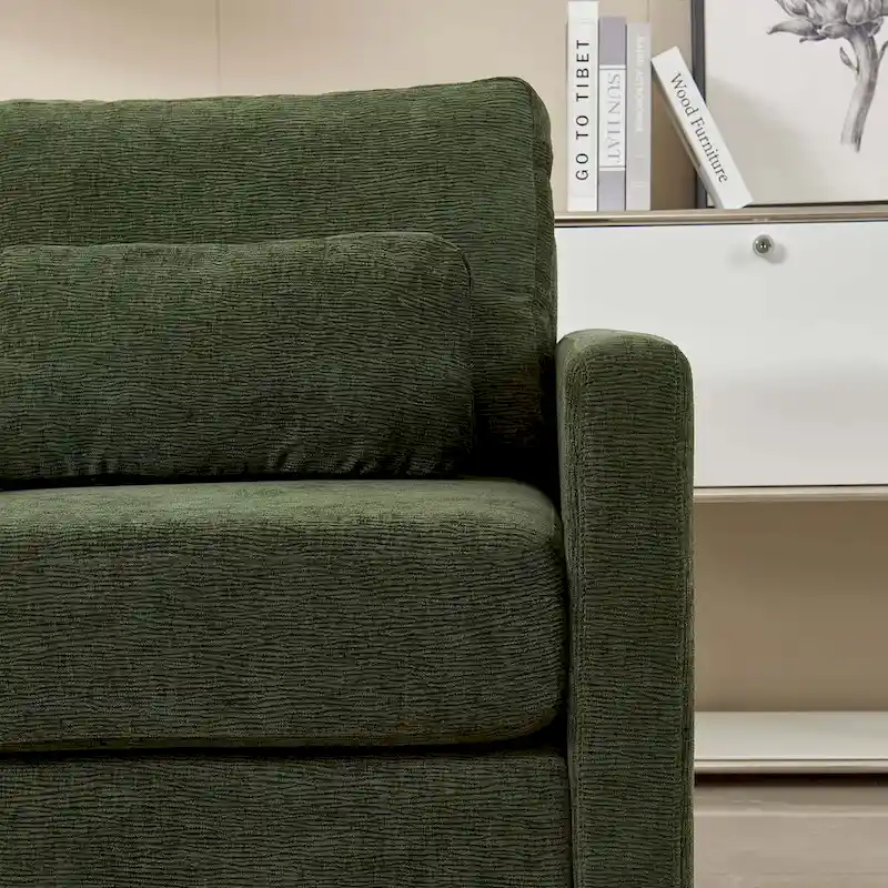 Chenille Upholstered Accent Chair with Armrests