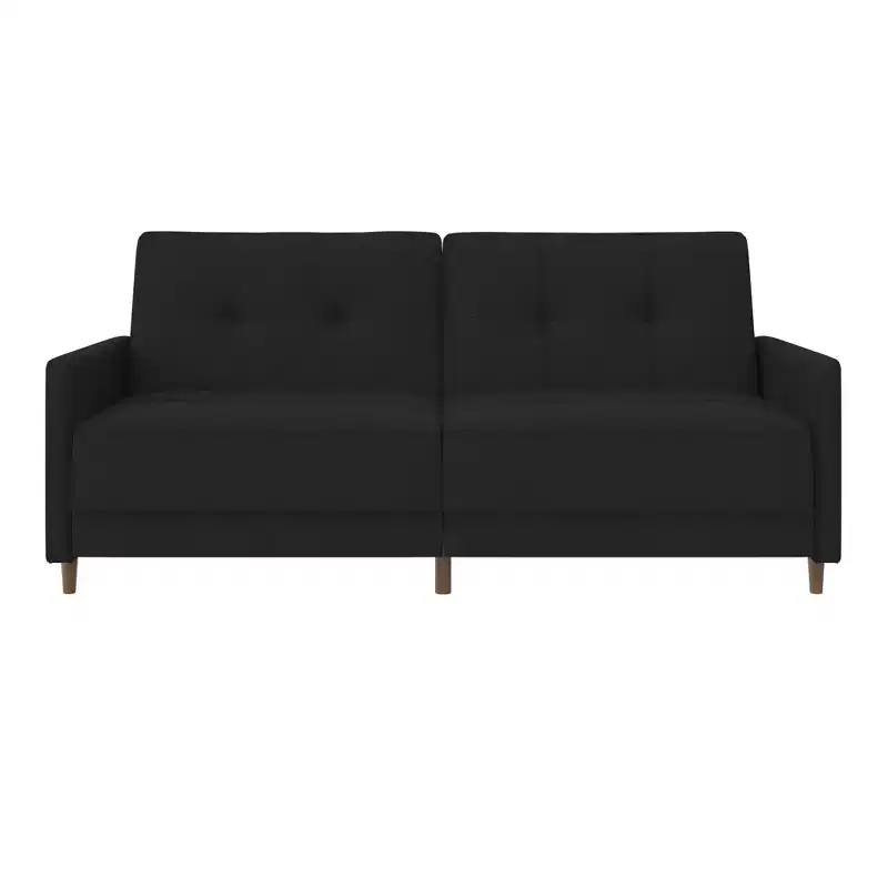 Coil Convertible Futon Couch, Sofa Bed with Adjustable Backrest, Modern Living Room Sleeper