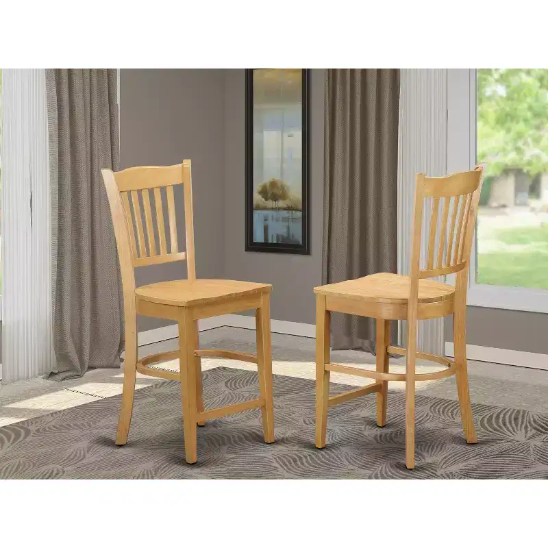 HomeStock Counter Height Stools-Slat Back