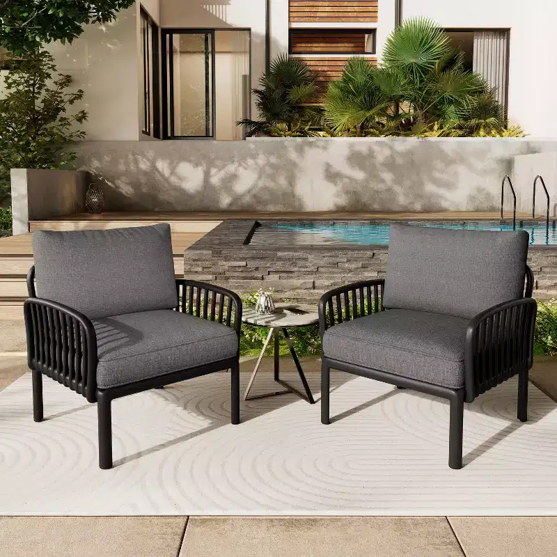 Christopher Knight Home Hester Outdoor Polypropylene Upholstered Club Chair (Set of 2)