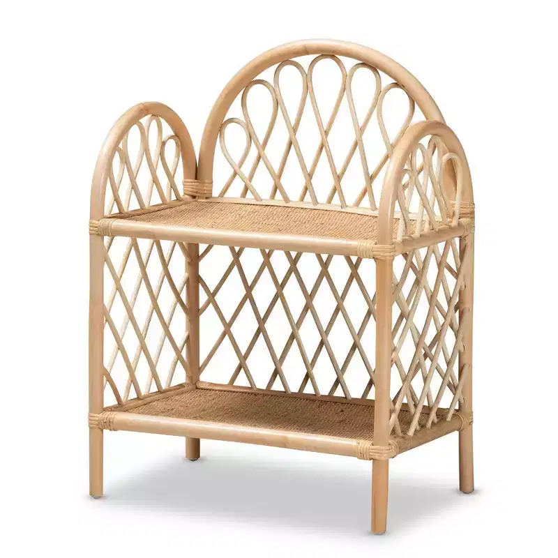 29.7" Rattan 2 Tier Display Shelf Natural/Brown - bali & pari