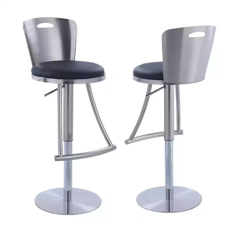 Metal-Back Adjustable Height Stool