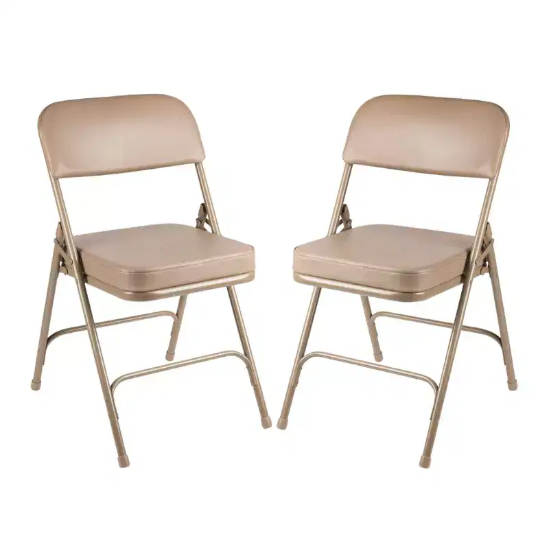 Set of 2 Premium Vinyl Padded Folding Chairs