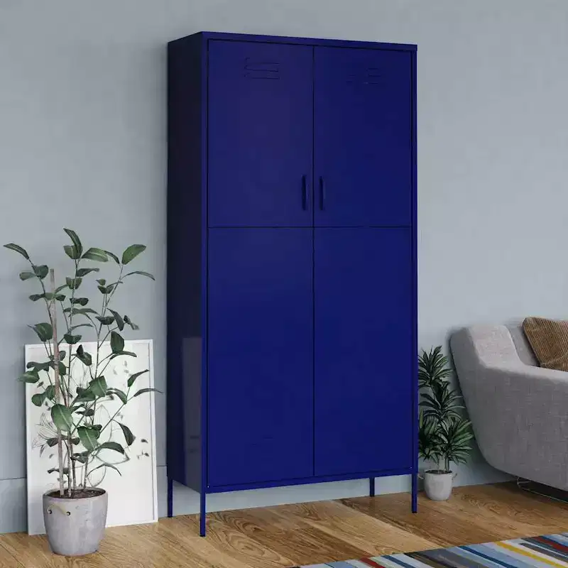 vidaXL Wardrobe Navy Blue 35.4x19.7x70.9 Steel
