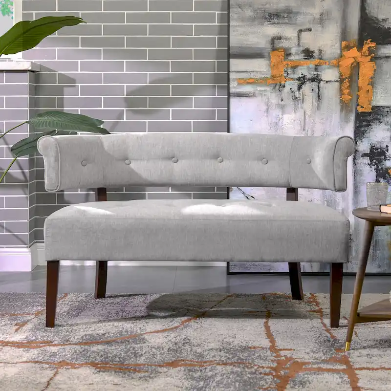Jared 51 Modern Recessed Arm Tufted Bench Settee