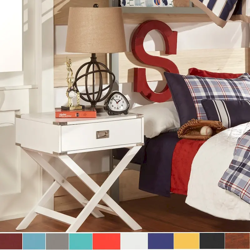 X Base Wood Accent Campaign Table