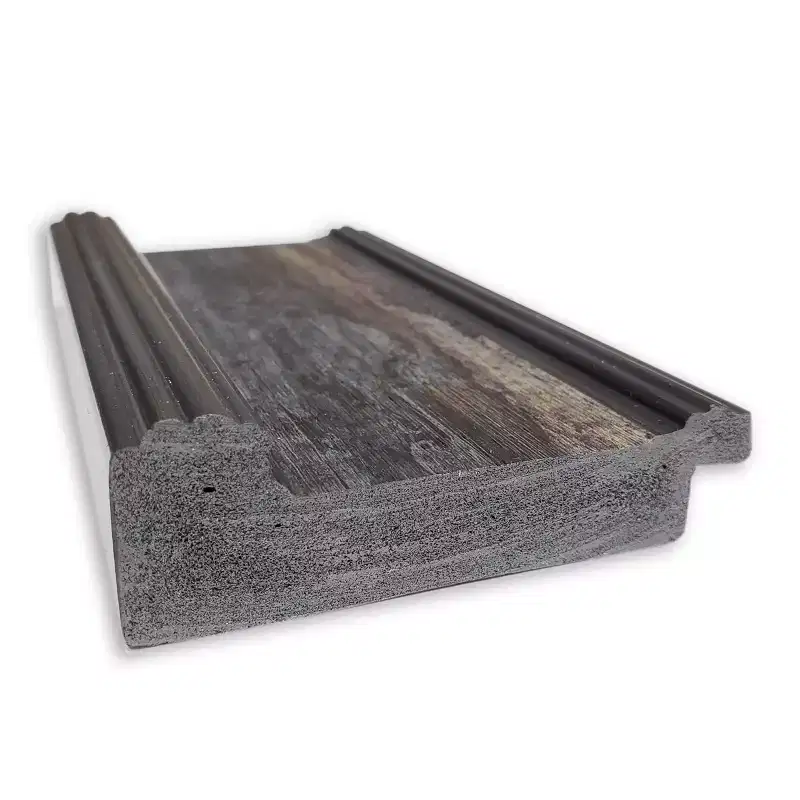 42" x 30" Non-Beveled Rail Rustic Char Bathroom Wall Mirror - Amanti Art: Polystyrene Frame, Rectangle Vanity Mirror