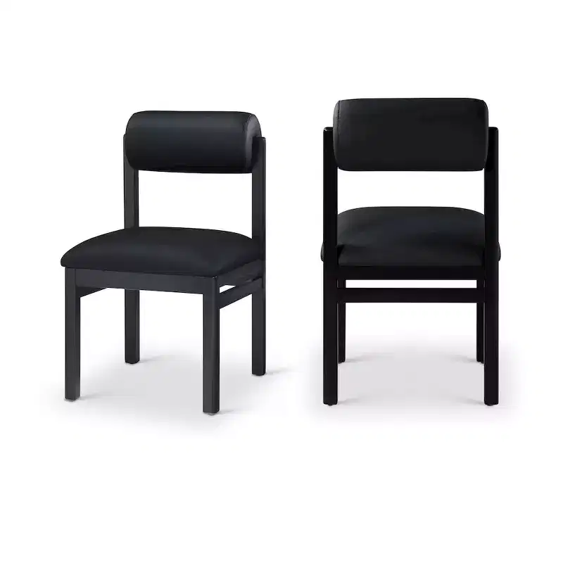 Meridian Furniture,Roundhill Vegan Leather Upholstered Dining Chair, Set of 2