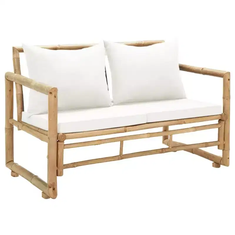 vidaXL Garden Bench Dark grey, Natural bamboo