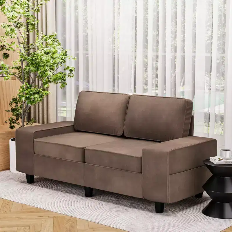 Uptiot Modern Style Indoor Loveseat With Side Pockets