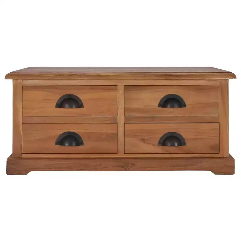vidaXL Coffee Table 26.8x26.7x11.8 Solid Teak Wood