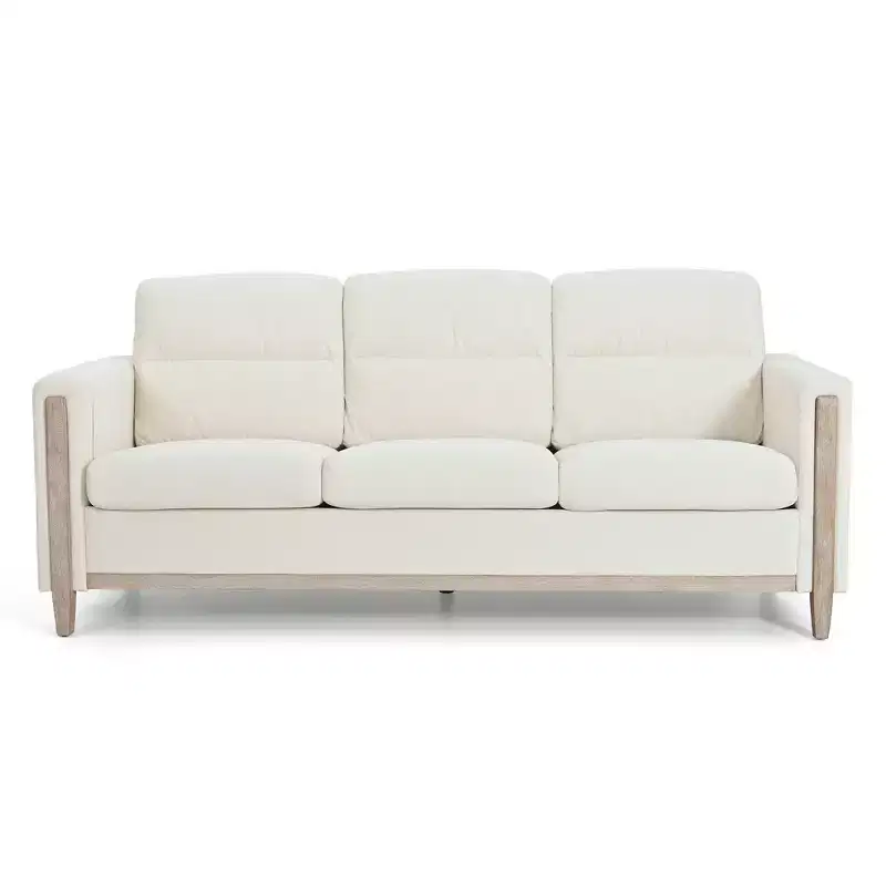 GDFStudio Addison 3-Seater 80 Sofa with Side Pockets and Rubber Wood Legs
