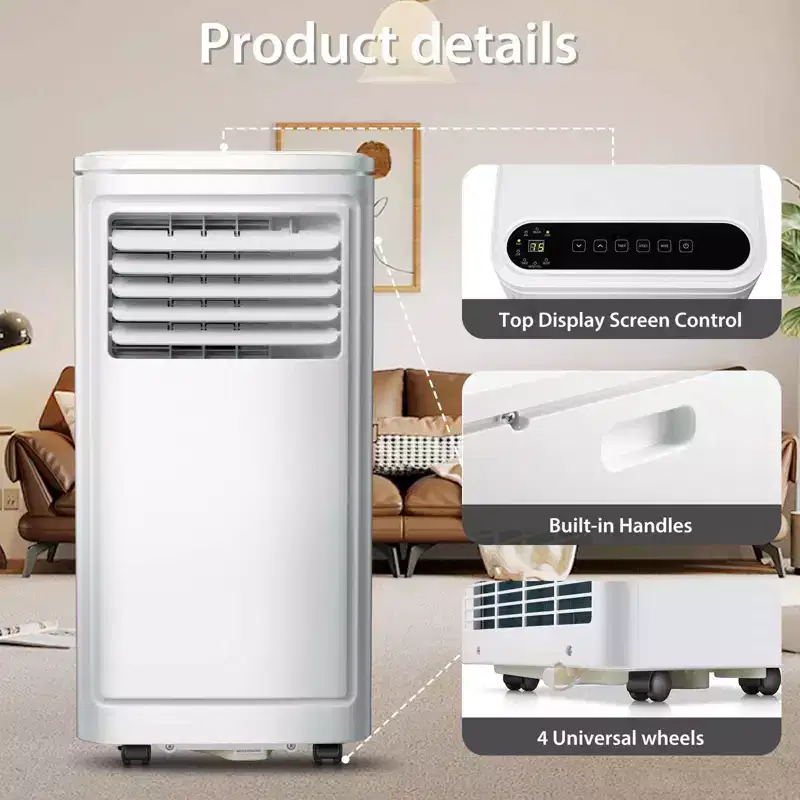 8000 BTU Portable Air Conditioner, Cools Rooms up to 350 Sq.Ft, 4-in-1 AC with Remote, LED Display, 24H Timer