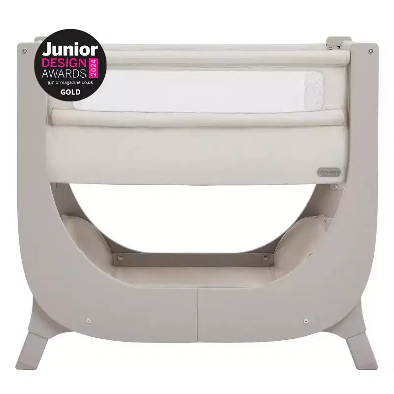 Shnuggle Air Lite Bedside Bassinet | Infant Crib Height Adjustable Baby Bed with Mattress