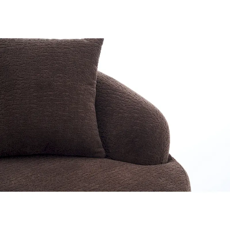 L-Shaped Chenille Sectional Sofa with Chaise and 4 Pillows