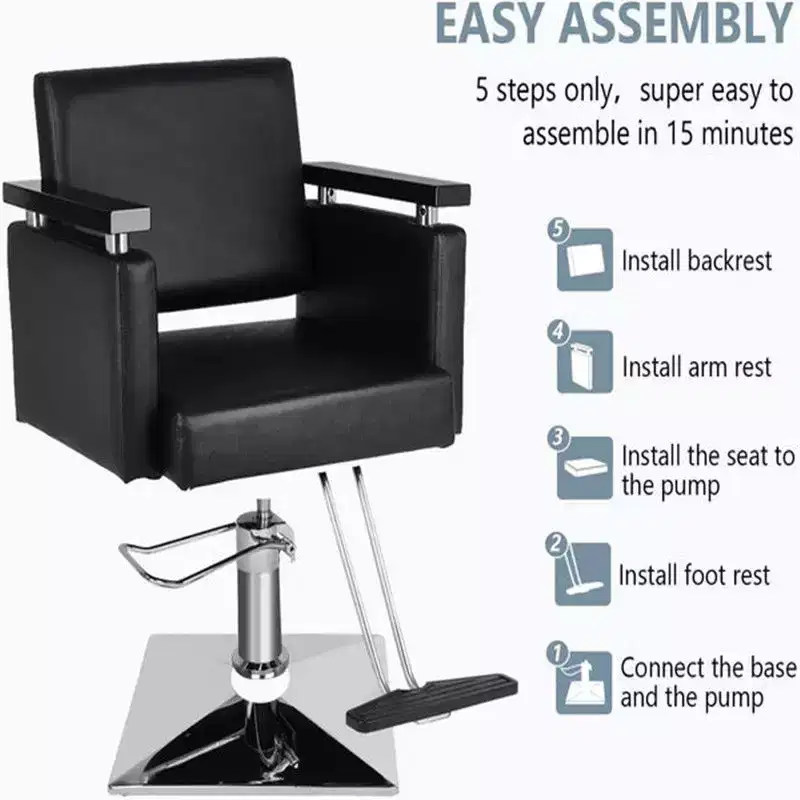 Karl Home Hair Beauty Equipment Hydraulic Barber Chair Black