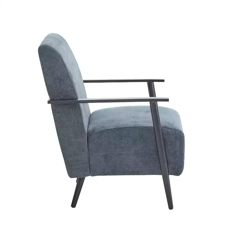 Modern Upholstered Iron Club Chair