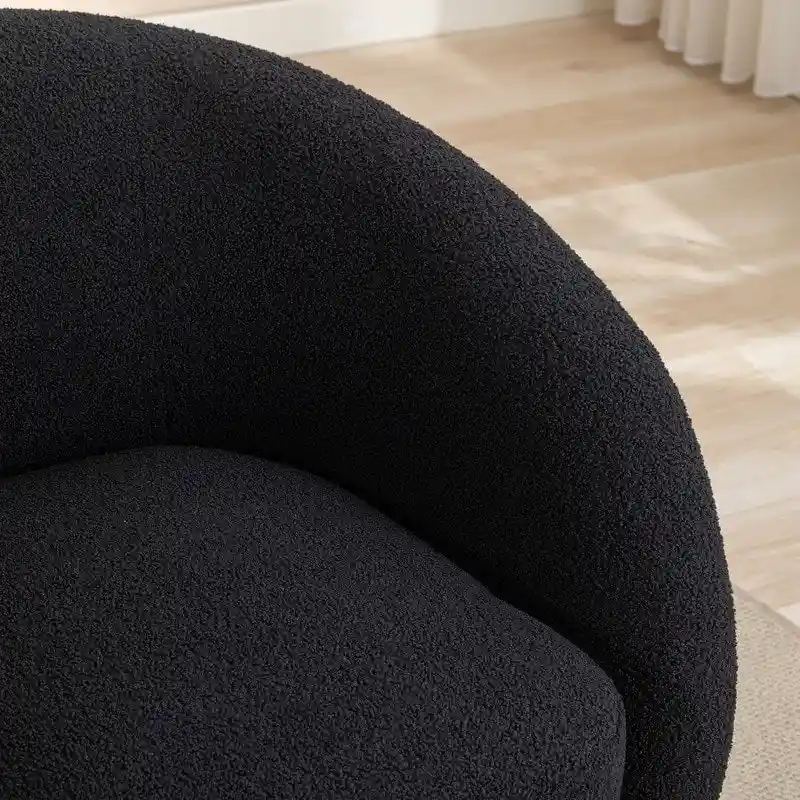 SEYNAR Modern Glam Upholstered 360 Degree Swivel Accent Armchair