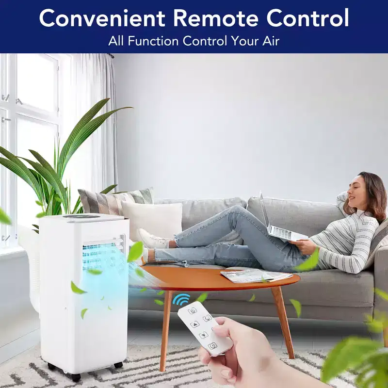10,000 BTU Portable Air Conditioner - 3-in-1 Energy Efficient AC for Camping & Rooms Up to 450 Sq.Ft. Includes Dehumidifier, Fan, Remote & Window Kit