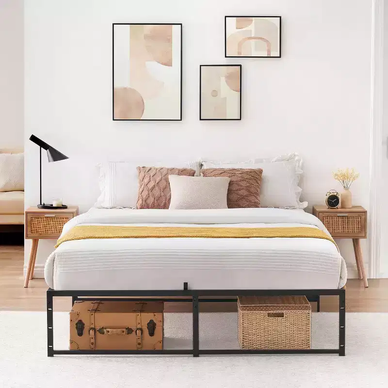 Acekool 14 Inch Queen Metal Platform Bed Frame, Strong Support, Easy Assembly, No Box Spring Needed, Sturdy Design with Under Bed Storage