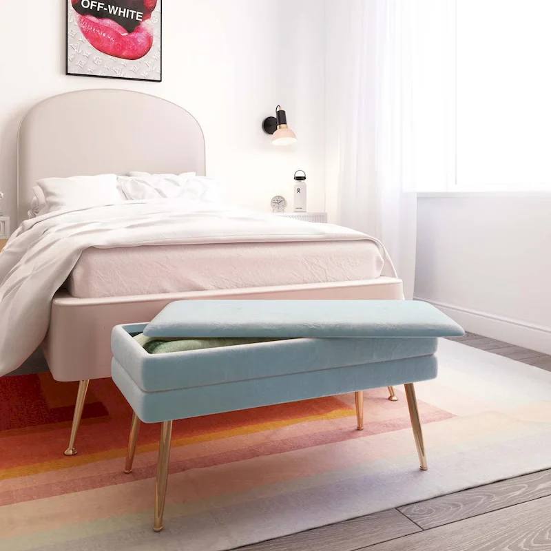 Sea Blue Storage Bench
