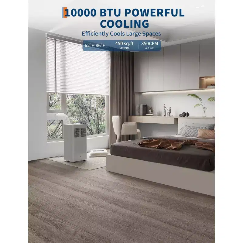 8,000 BTU Portable Air Conditioner Up to 350 Sq.Ft, 3-In-1 Small AC Unit with Cool/Fan/Dehumidifier