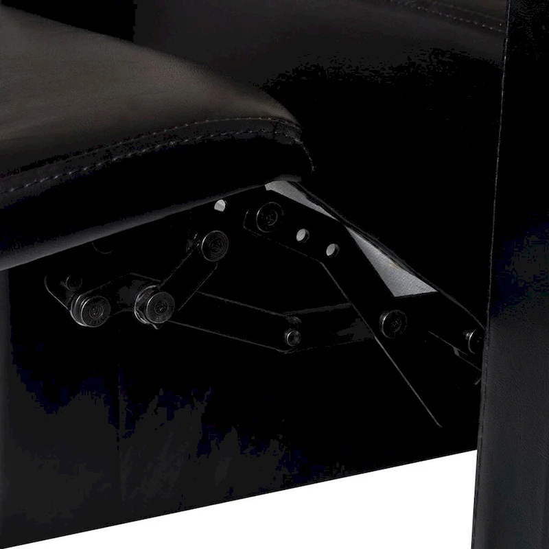 vidaXL 3-Seater Home Theater Recliner Sofa Black Faux Leather - 89.4 x 33.5 x 40.6