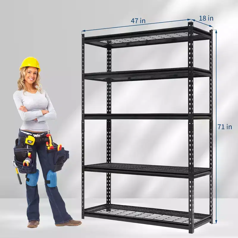 2200LBS Storage Shelves, Wire Shelving Unit, 5 Tier Heavy Duty Garage Shelving, Adjustable Metal Shelves for Pantry Closet Warehouse Basement