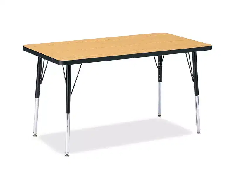 Jonti-Craft Berries Adult Height Color Top Rectangle Table (24 x 36) in Black