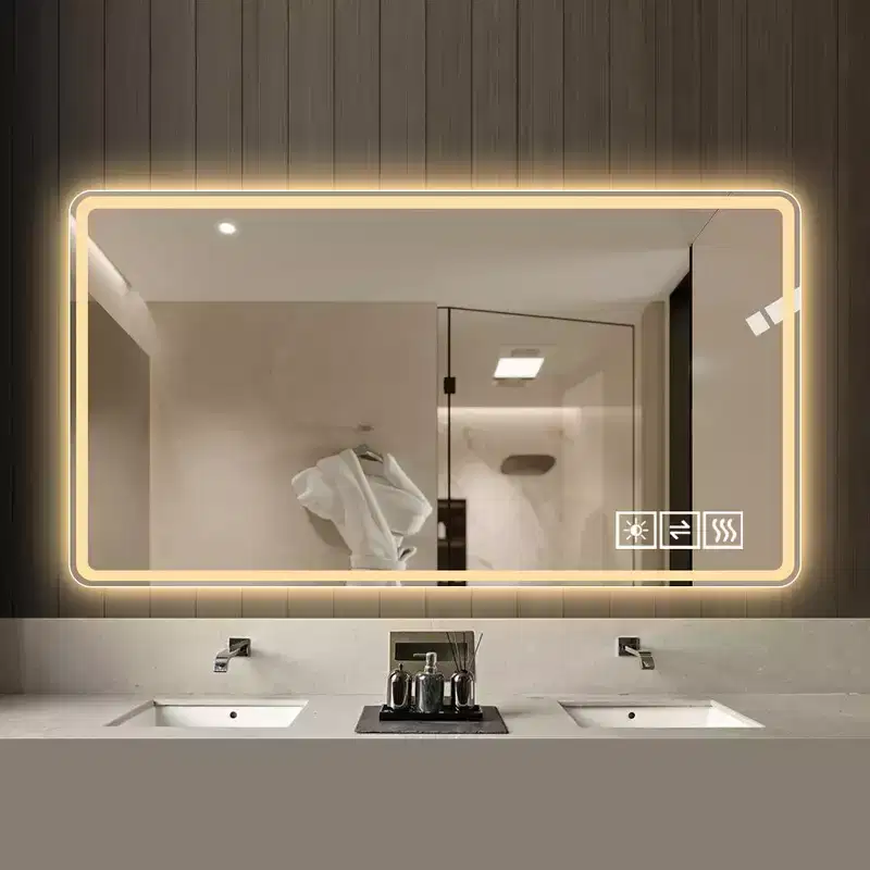 Brin Modern 48'' Anti-Fog Lighted Bathroom Mirrors with 3 Colors and 5 Level Dimmable