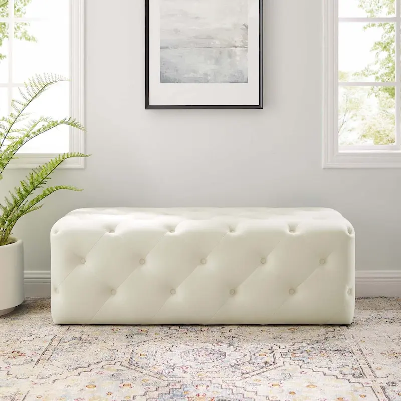 Carson Carrington Ullervad 48-inch Button Tufted Entryway Velvet Bench