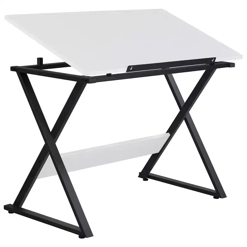Yaheetech Minimalist Drafting Table For Artists Basic Drawing Deck White