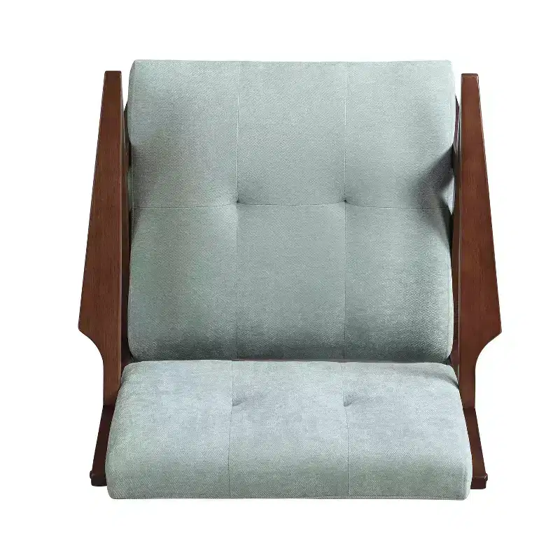 30 Mid-Century Modern Accent Chair, Plush Cushions Angled Arm Solid Wood Frame Ergonomic Design, Living Room Bedroom Office
