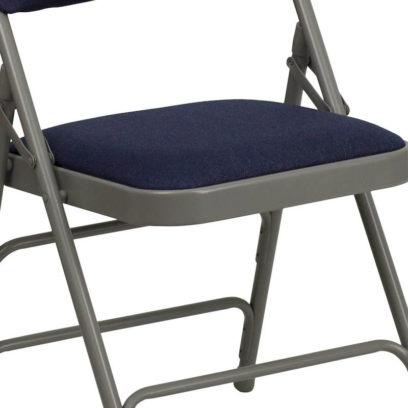 4 Pack Curved Triple Braced & Double Hinged Metal Folding Chair