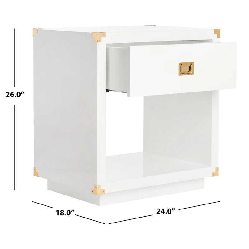 SAFAVIEH Couture Gilberte Lacquer Side Table - 24 In W x 18 In D x 26 In H - 24Wx18Dx26H