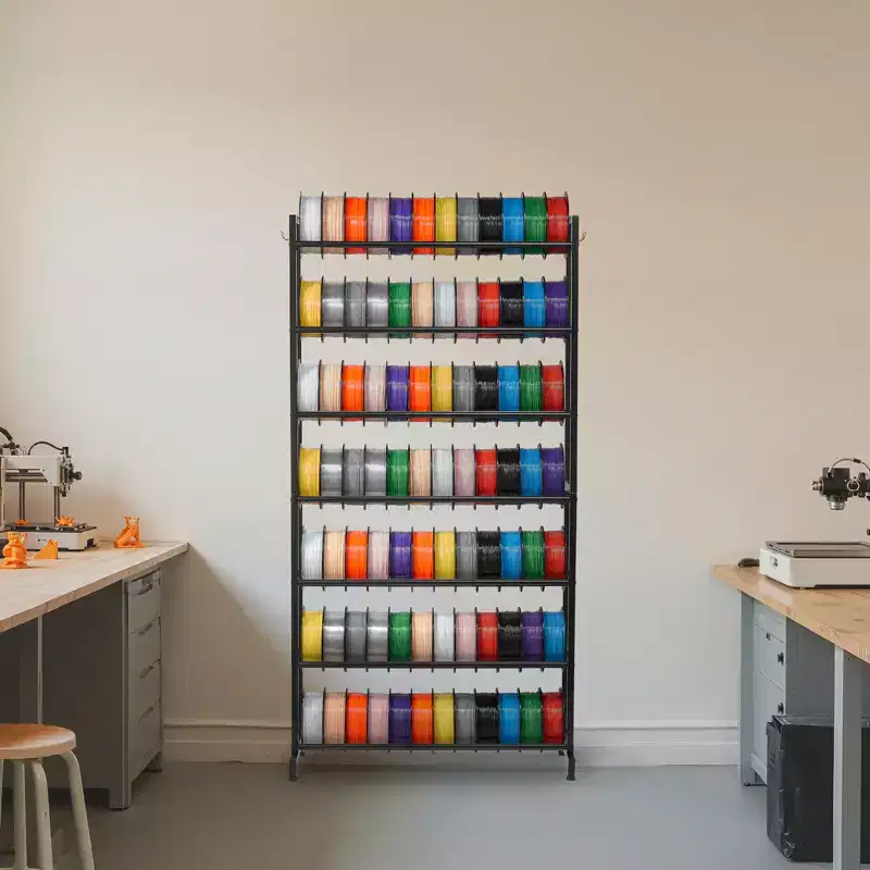 7-Tier Heavy Duty 3D Printer Filament Storage Rack, Filament Spool Holders Shelves (Shelf Only), Black