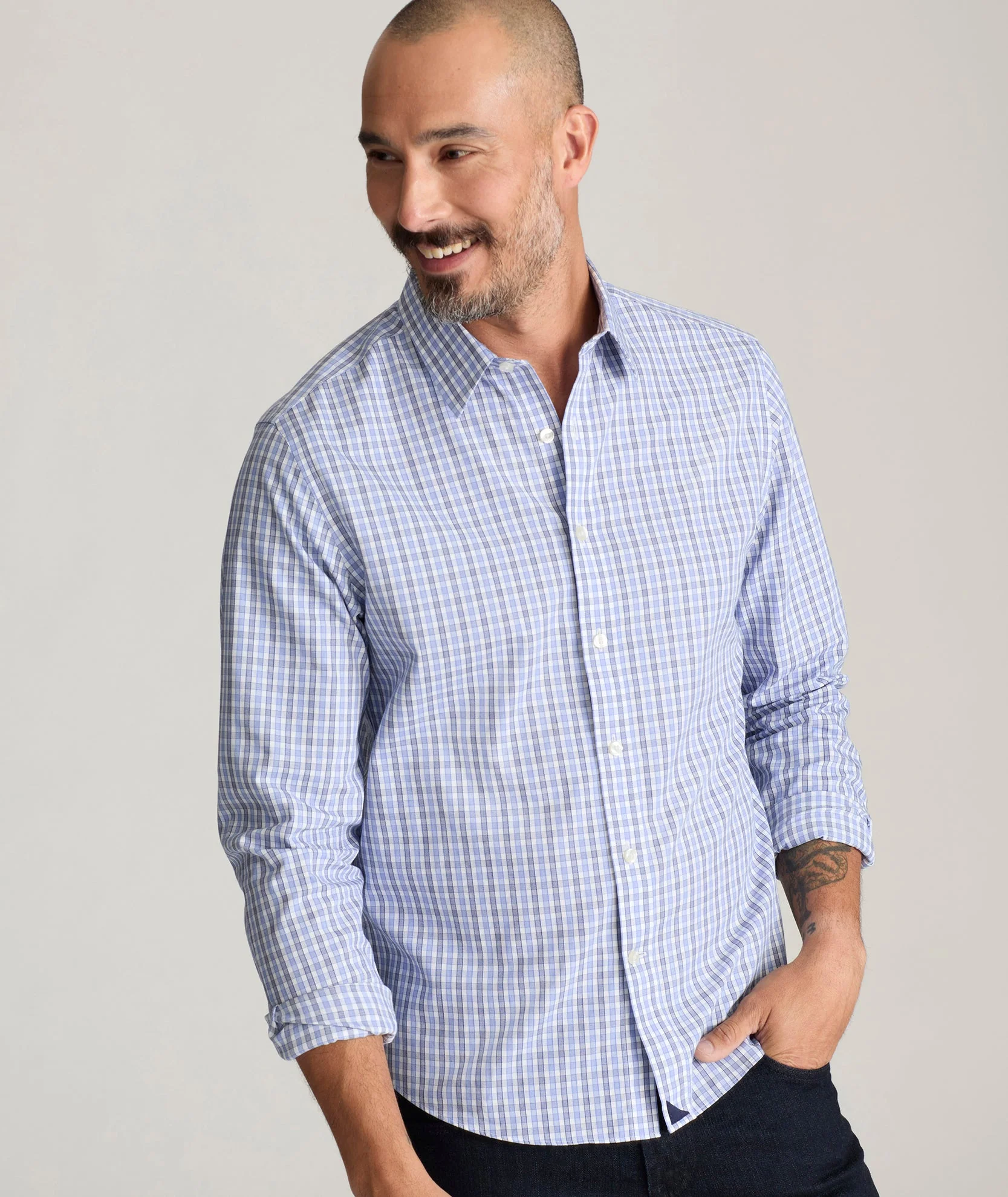Classic Navy Check Cotton Shirt